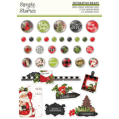 Simple Vintage Christmas Lodge Chipboard Stickers 6X12