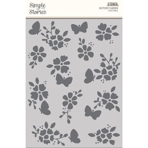 Simple Stories - The Simple Life Collection - 6 x 8 Stencil - Butterfly Garden