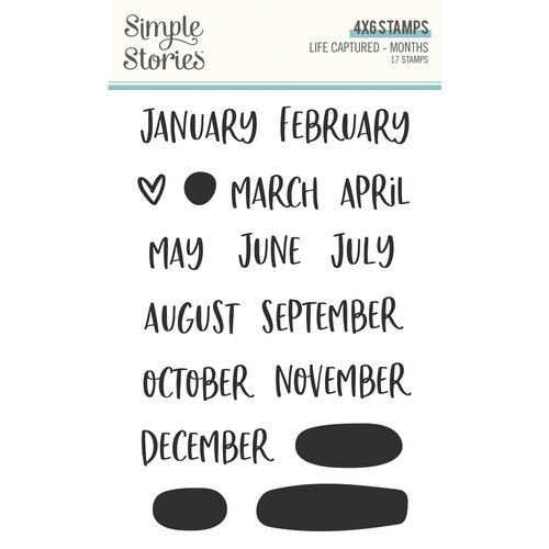 Simple Stories - Life Captured Collection - Clear Photopolymer Stamps - Months