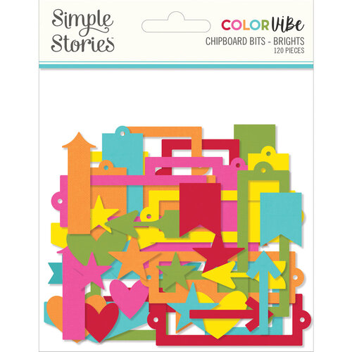 Simple Stories - Color Vibe Collection - Bits and Pieces - Chipboard Brights