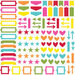 Simple Stories - Color Vibe Collection - Bits and Pieces - Chipboard Brights