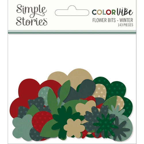 Simple Stories - Color Vibe Collection - Flower Bits and Pieces - Winter