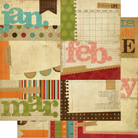 Memory Works - Simple Stories - Year-o-graphy Collection - 12 x 12 Double Sided Paper - Journaling Card Elements 1
