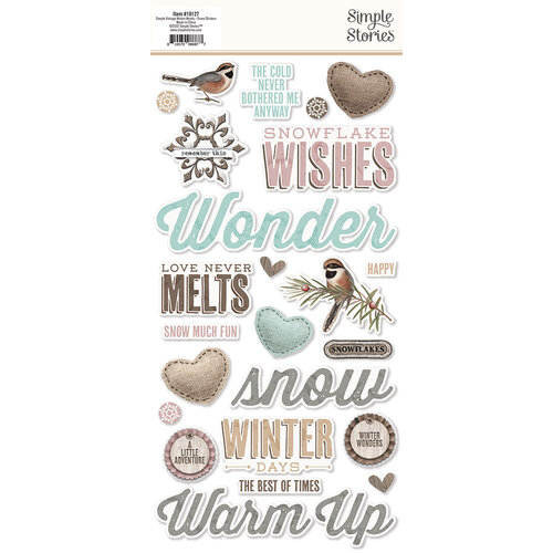 Simple Stories - Simple Vintage Winter Woods Collection - Foam Stickers