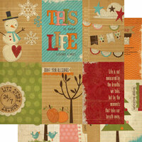 Simple Stories - Year-o-graphy Collection - 12 x 12 Double Sided Paper - Vertical Journaling Card Elements