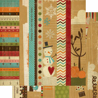 Simple Stories - Year-o-graphy Collection - 12 x 12 Double Sided Paper - Border and Title Strip Elements