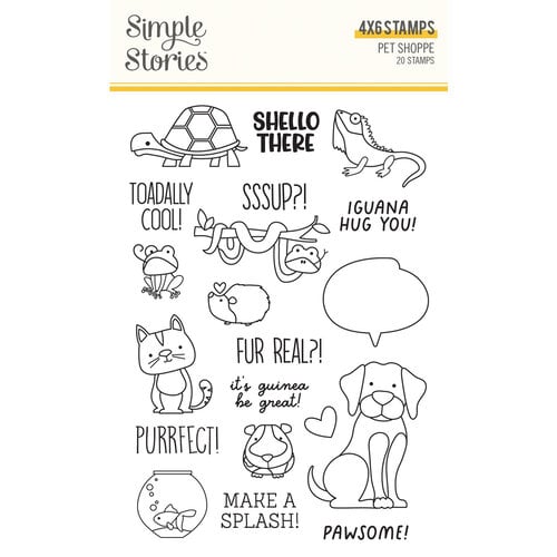 Simple Stories - Pet Shoppe Collection - Clear Photopolymer Stamps