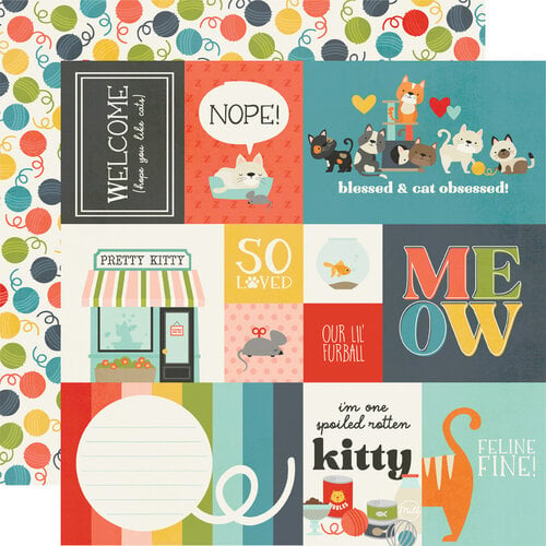 The Purrrfect Life - Cat Paper & Sticker Kit Scrapbook 12x12 Paper