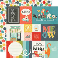 Simple Stories - Pet Shoppe Cat Collection - 12 x 12 Double Sided Paper - Elements 1