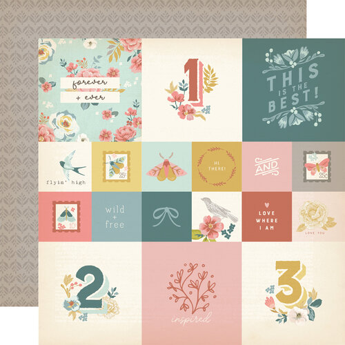 Simple Stories - Wildflower Collection - 12 x 12 Double Sided Paper - 2 x 2 and 4 x 4 Elements