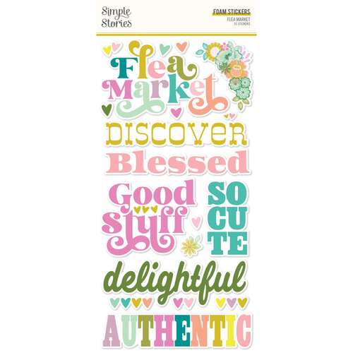 Simple Stories - Flea Market Collection - Foam Stickers