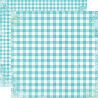 Simple Stories - Simple Vintage Life In Bloom Collection - 12 x 12 Double Sided Paper - Teal Gingham