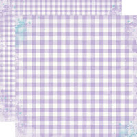 Simple Stories - Simple Vintage Life In Bloom Collection - 12 x 12 Double Sided Paper - Lilac Gingham