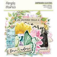 Simple Stories - Simple Vintage Life In Bloom Collection - Chipboard Clusters