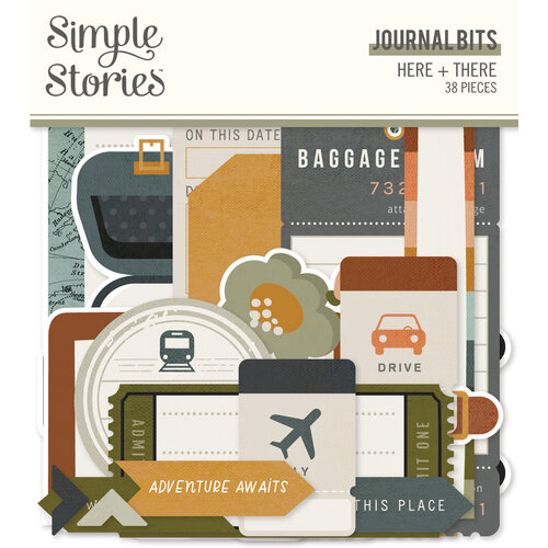 Simple Stories - Here Plus There Collection - Ephemera - Journal Bits and Pieces
