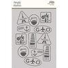 Simple Stories - Here Plus There Collection - Stencils - Travel Stamps