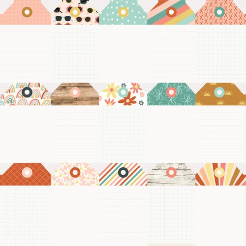 Simple Stories - Boho Sunshine Collection - 12 x 12 Double Sided Paper - Tag Elements