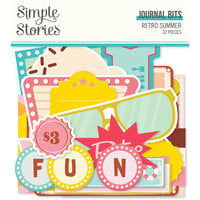 Simple Stories - Retro Summer Collection - Ephemera - Journal Bits and Pieces