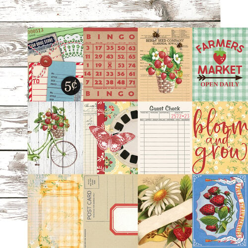 Simple Stories - Simple Vintage Berry Fields Collection - 12 x 12 Double Sided Paper - 3 x 4 Elements