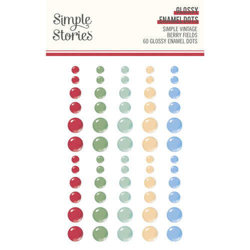 Simple Stories - Simple Vintage Berry Fields Collection - Glossy Enamel Dots