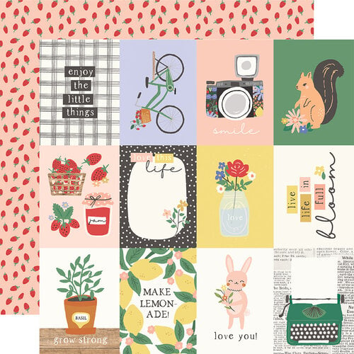 Simple Stories - The Little Things Collection - 12 x 12 Double Sided Paper - 3 x 4 Elements