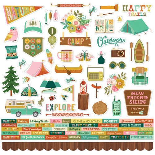 Simple Stories - Trail Mix Collection - 12 x 12 Cardstock Stickers