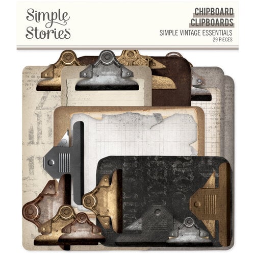 Simple Stories - Simple Vintage Essentials Collection - Chipboard Clipboards
