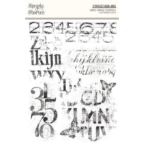 Simple Stories - Simple Vintage Essentials Collection - Rub Ons - Typeset