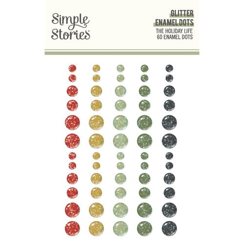 Simple Stories - The Holiday Life Collection - Glitter Enamel Dots