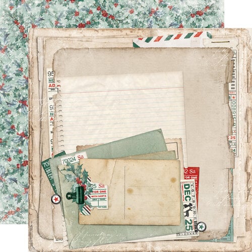 Simple Stories - Simple Vintage 'Tis The Season Collection - 12 x 12 Double Sided Paper - Christmas Spirit