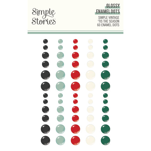 Simple Stories - Simple Vintage 'Tis The Season Collection - Glossy Enamel Dots