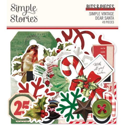 Simple Stories - Simple Vintage Dear Santa Collection - Ephemera - Bits and Pieces