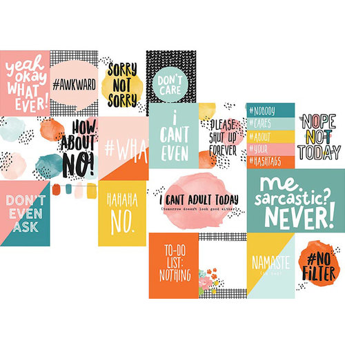 Simple Stories - Hashtag Whatever Collection - 12 x 12 Double Sided Paper - 3 x 4 and 4 x 6 Journaling Card Elements