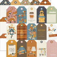 Simple Stories - Acorn Lane Collection - 12 x 12 Double Sided Paper - Tags Elements