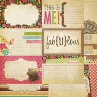 Simple Stories - Fab-U-lous Collection - 12 x 12 Double Sided Paper - Journaling Card Elements 1
