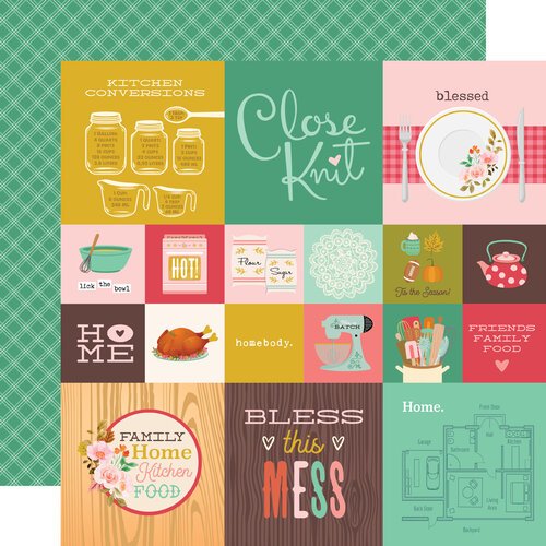 Simple Stories - What's Cookin' Collection - 12 x 12 Double Sided Paper - 2 x 2 and 4 x 4 Elements