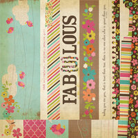 Simple Stories - Fab-U-lous Collection - 12 x 12 Double Sided Paper - Border and Title Strip Elements