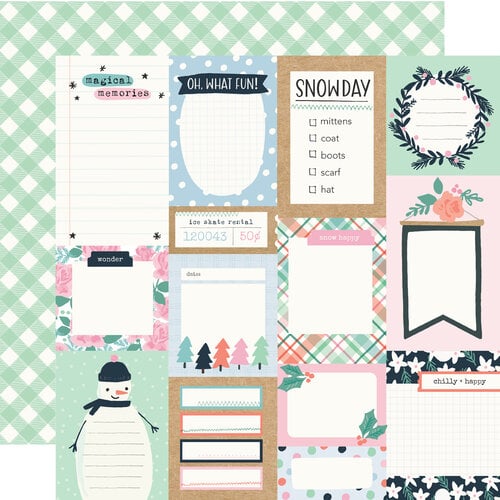 Simple Stories - Winter Wonder Collection - 12 x 12 Double Sided Paper - Journal Elements