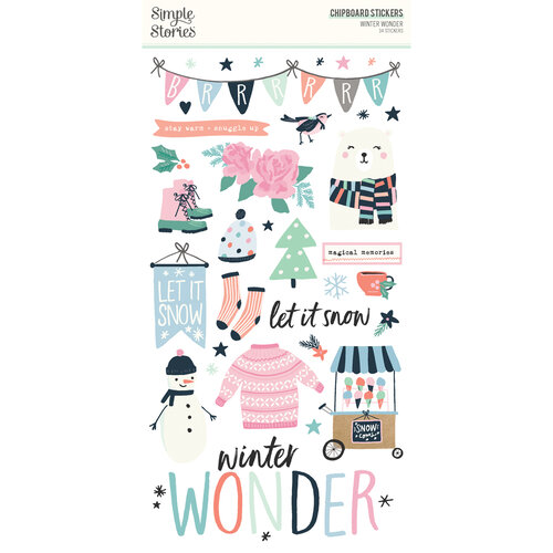 Simple Stories - Winter Wonder Collection - 6 x 12 Chipboard Stickers