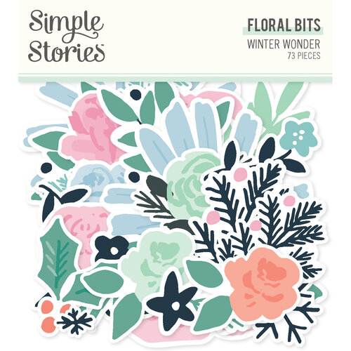Simple Stories - Winter Wonder Collection - Ephemera - Floral Bits And Pieces
