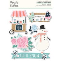 Simple Stories - Winter Wonder Collection - Layered Chipboard