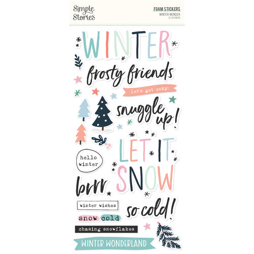 Simple Stories - Winter Wonder Collection - Foam Stickers