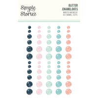 Simple Stories - Winter Wonder Collection - Glitter Enamel Dots
