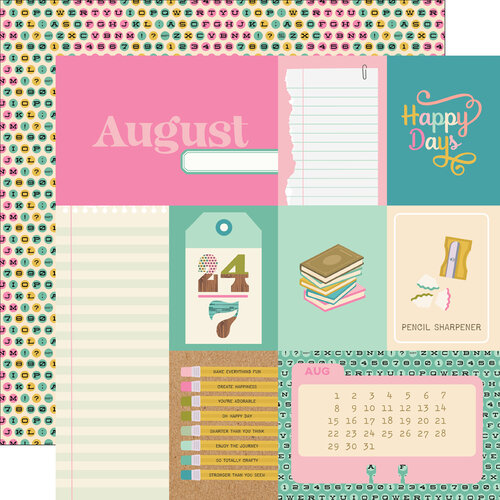 Simple Stories - Noteworthy Collection - 12 x 12 Double Sided Paper - August