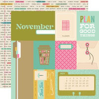 Simple Stories - Noteworthy Collection - 12 x 12 Double Sided Paper - November