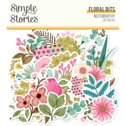 Simple Stories - Noteworthy Collection - Ephemera - Floral Bits And Pieces