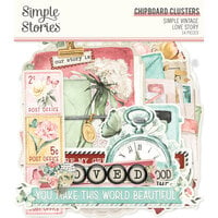 Simple Stories - Simple Vintage Love Story Collection - Chipboard Clusters