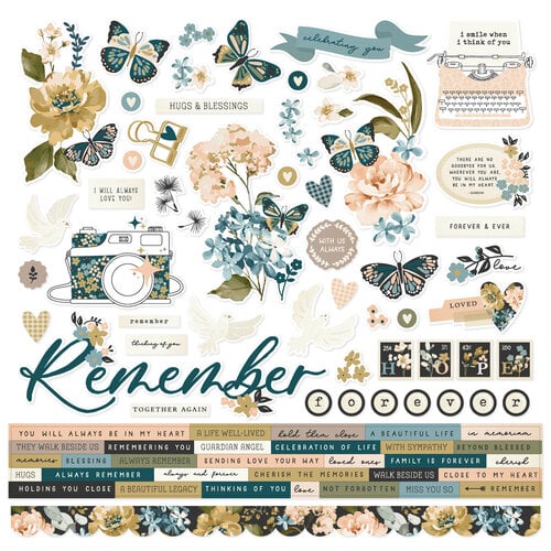 Simple Stories - Remember Collection - 12 x 12 Cardstock Stickers