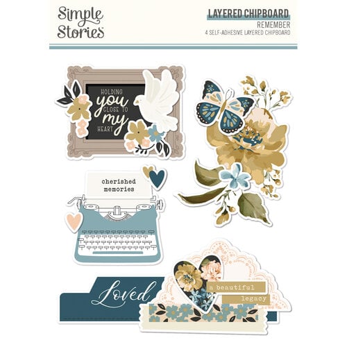 Simple Stories - Remember Collection - Layered Chipboard