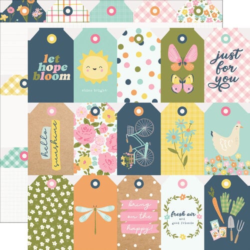 Simple Stories - Fresh Air Collection - 12 x 12 Double Sided Paper - Tag Elements